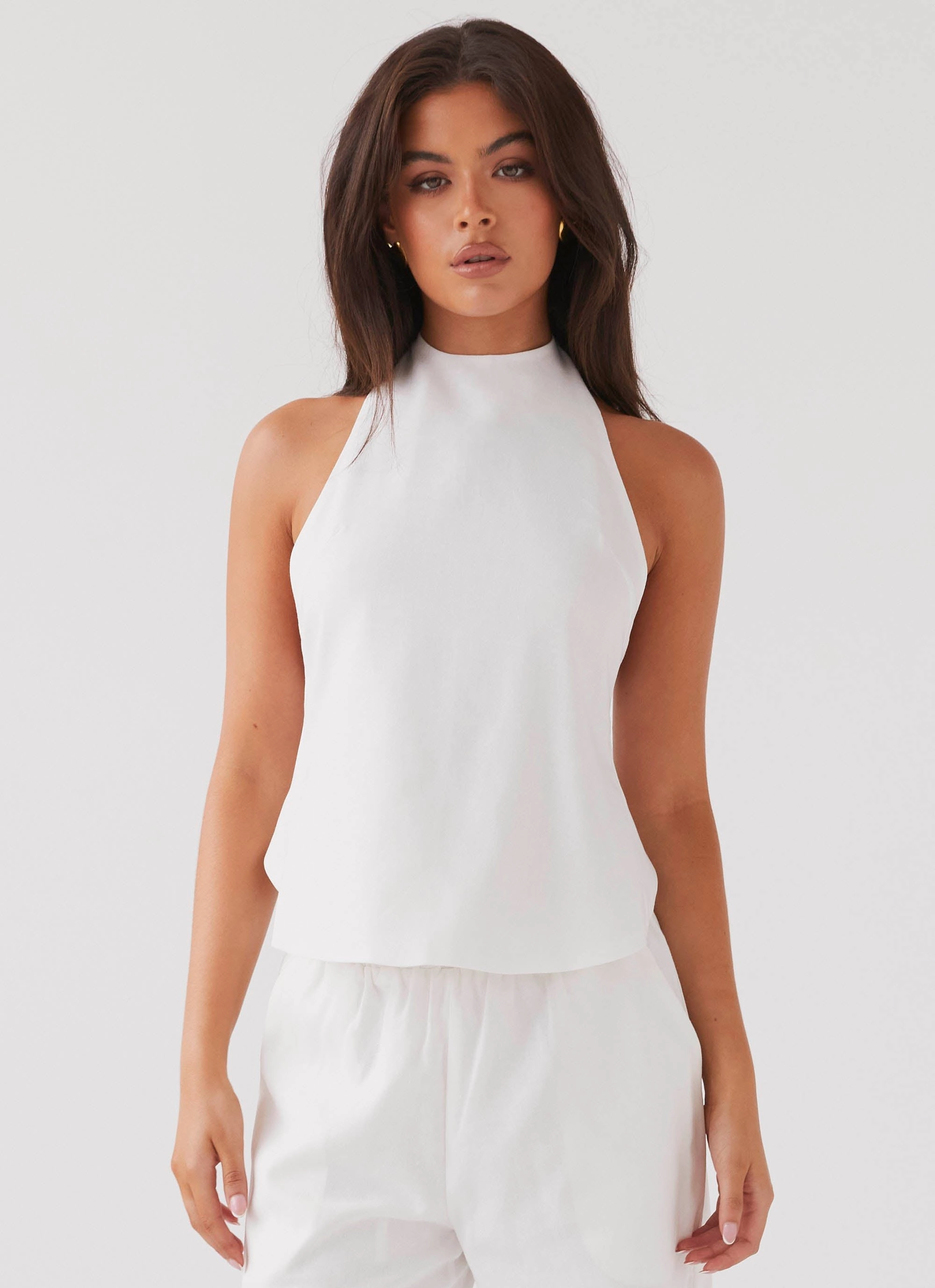 Heatwave Linen Apron Top - White MeshPanelIntegration
