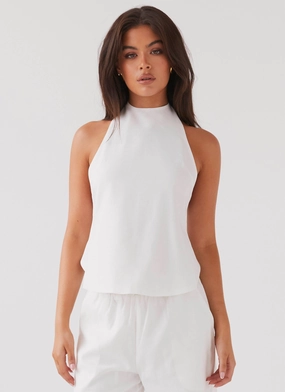 Heatwave Linen Apron Top - White MeshPanelIntegration