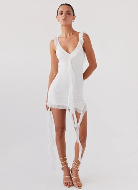 Wrinkle-Resistant Heaven Knows Frill Mini Dress - White