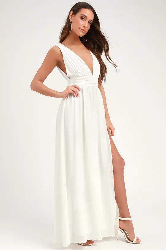 Heavenly Hues White Maxi Dress