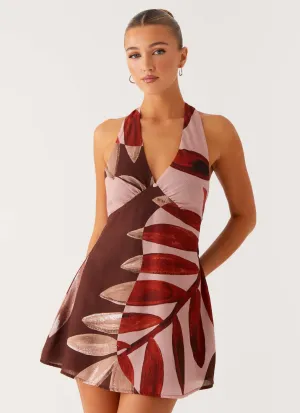 Heavy Hearted Linen Mini Dress - Cinnamon Palm Happy Fit Daily Flex