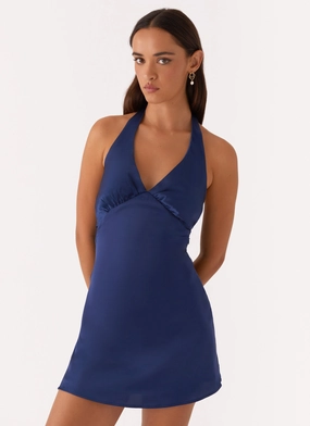 Trend Texture Heavy Hearted Mini Dress - Navy