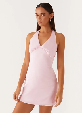 Heavy Hearted Mini Dress - Pink Elegant Outline