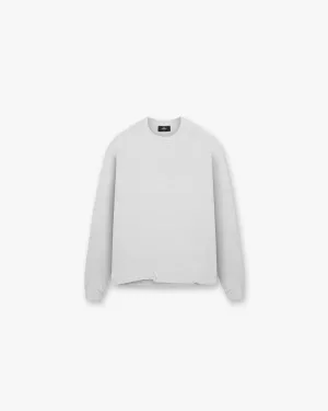 Heavyweight Initial Long Sleeve T-Shirt - Ice Grey Marl