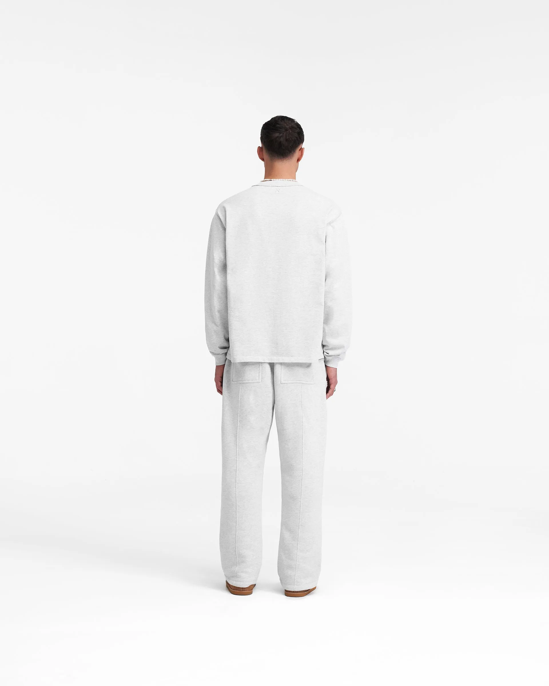 Heavyweight Initial Long Sleeve T-Shirt - Ice Grey Marl