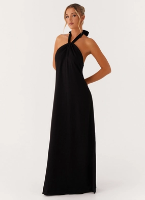 Golden Child Linen Maxi Dress - Black TaglessDesign