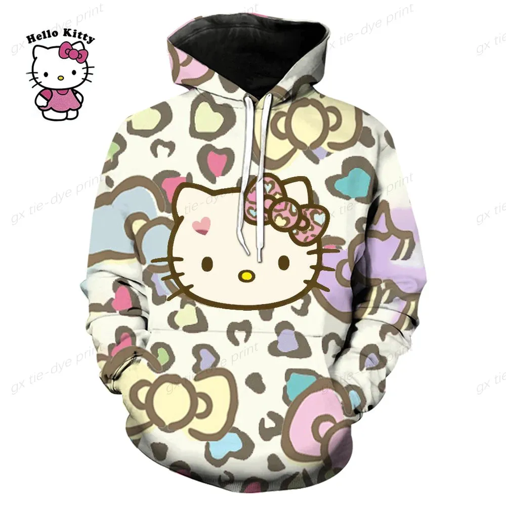 Hello Kitty 3D Printed Pullover Hoodie for Men & Women - Fashion Sweatshirt for Streetwear