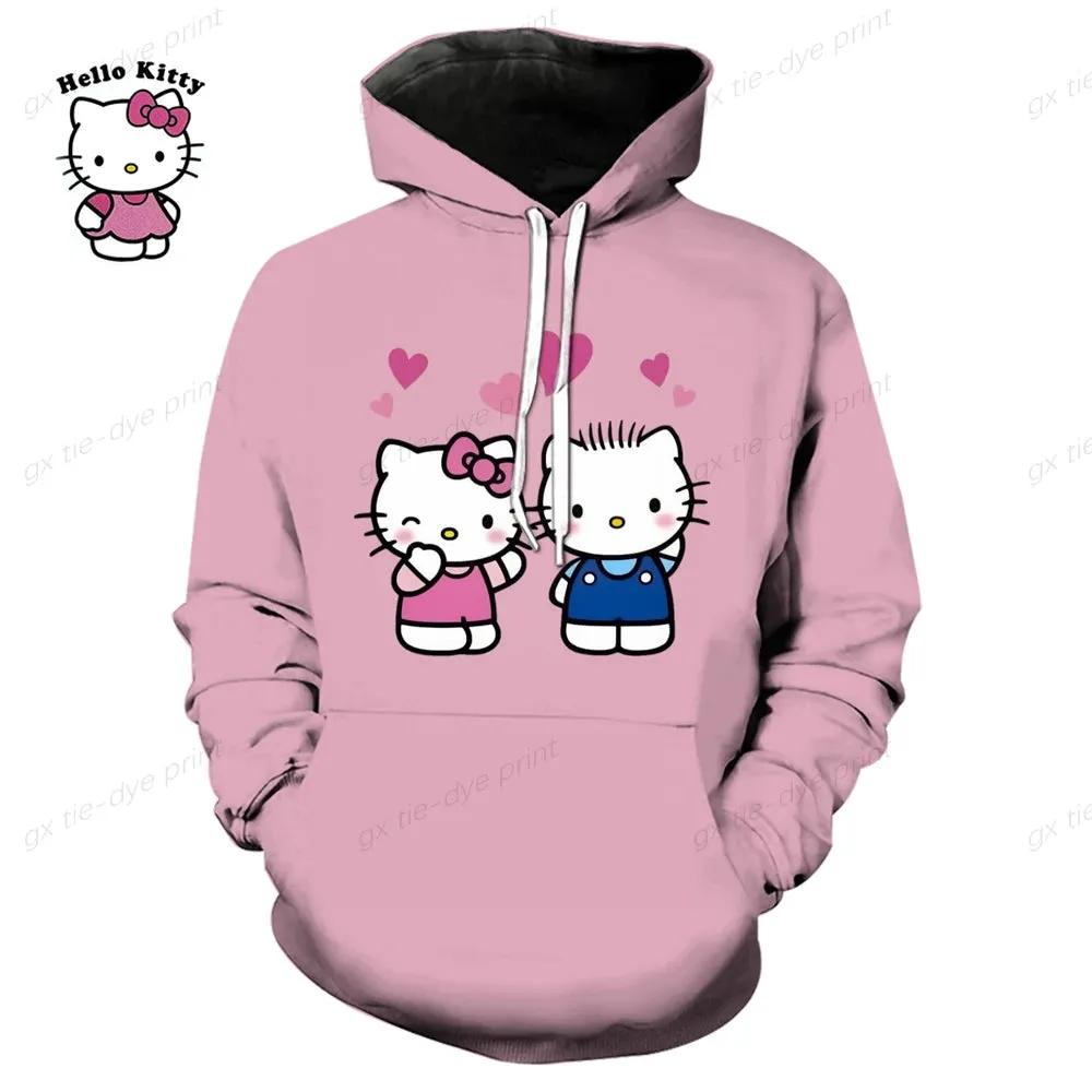 Hello Kitty 3D Printed Pullover Hoodie for Men & Women - Fashion Sweatshirt for Streetwear