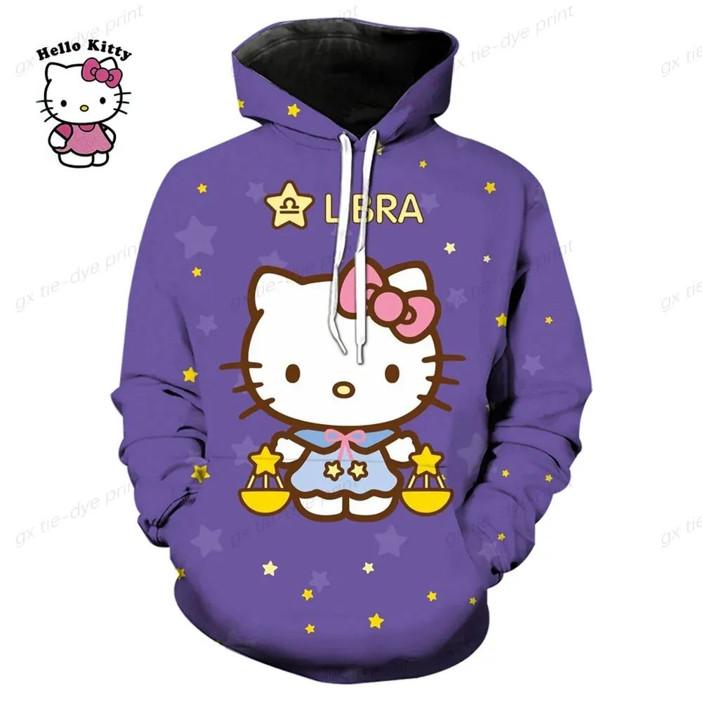 Hello Kitty 3D Printed Pullover Hoodie for Men & Women - Fashion Sweatshirt for Streetwear