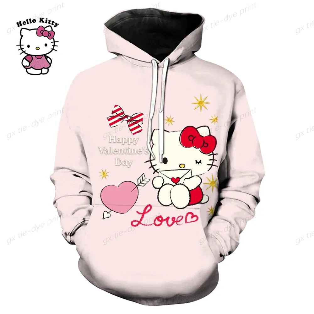 Hello Kitty 3D Printed Pullover Hoodie for Men & Women - Fashion Sweatshirt for Streetwear