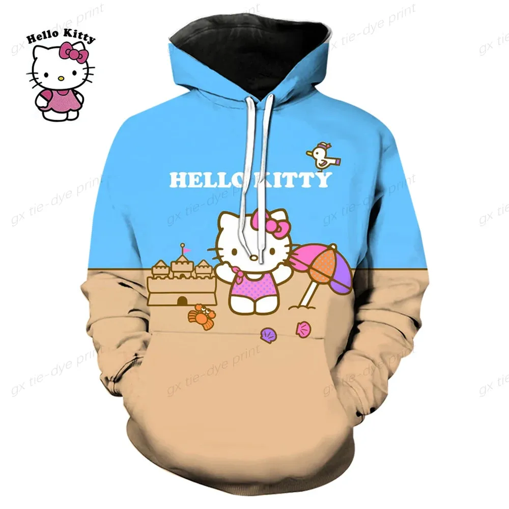 Hello Kitty 3D Printed Pullover Hoodie for Men & Women - Fashion Sweatshirt for Streetwear