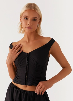 Professional Cut Quick Dry Material Landslide Top - Black
