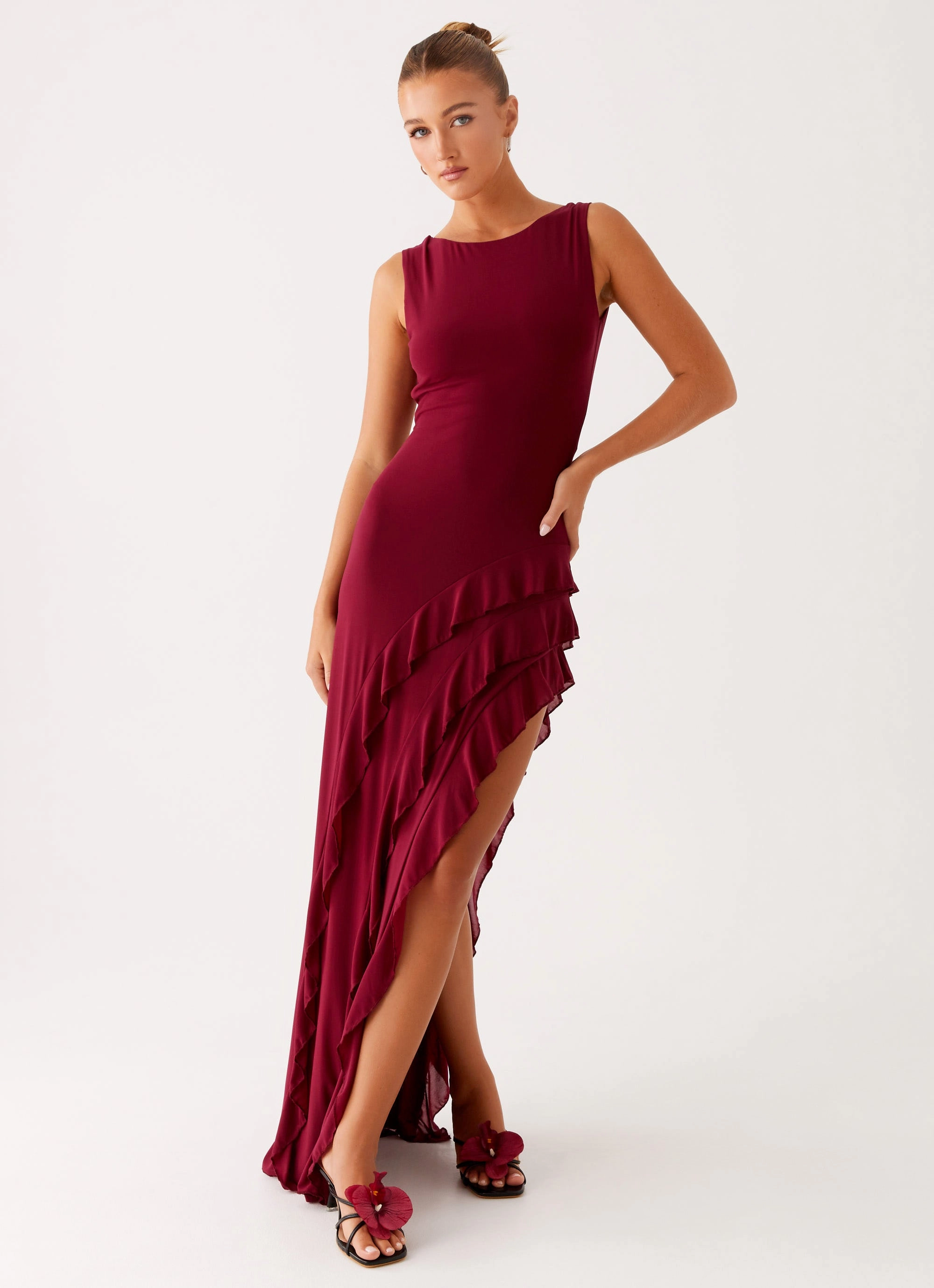 Hendrix Maxi Dress - Raspberry Wine Fit Easy
