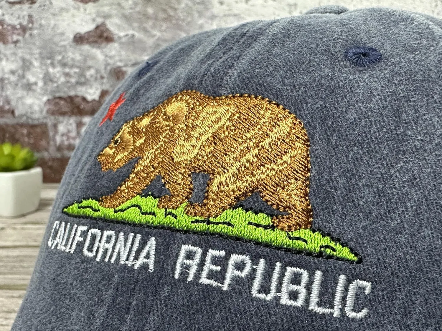 Hepandy Embroidered California Bear Hats