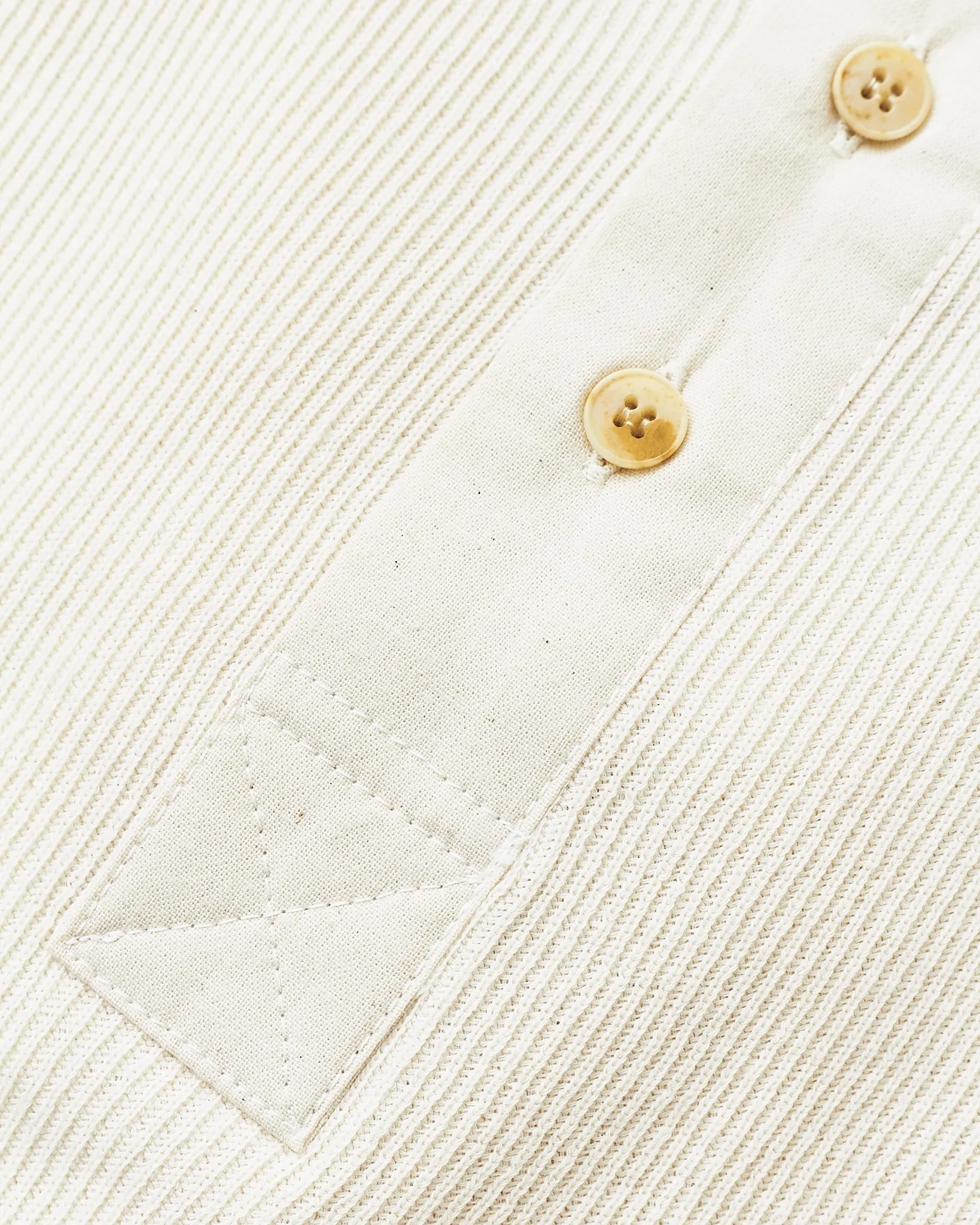 Hermansson Long Sleeve Ribbed Cotton Henley Shirt