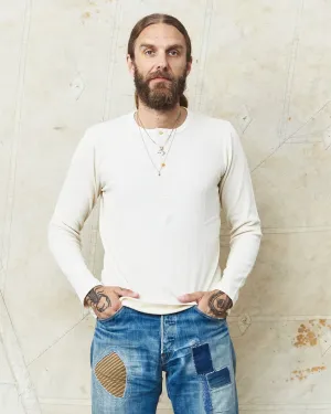 Hermansson Long Sleeve Ribbed Cotton Henley Shirt