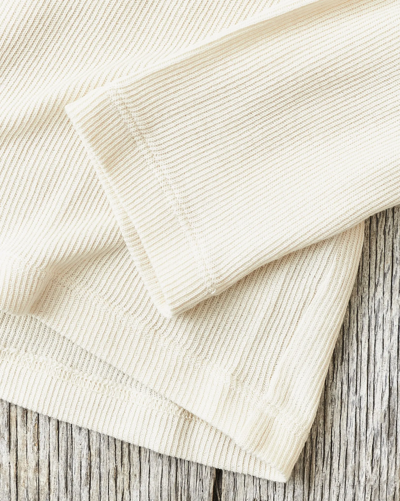 Hermansson Long Sleeve Ribbed Cotton Henley Shirt
