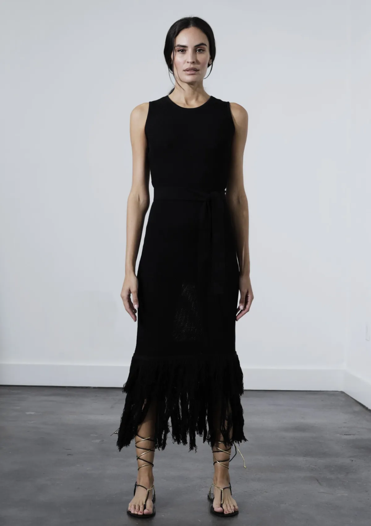 loose silhouette All Wear Shania Knit Midi Dress - Black