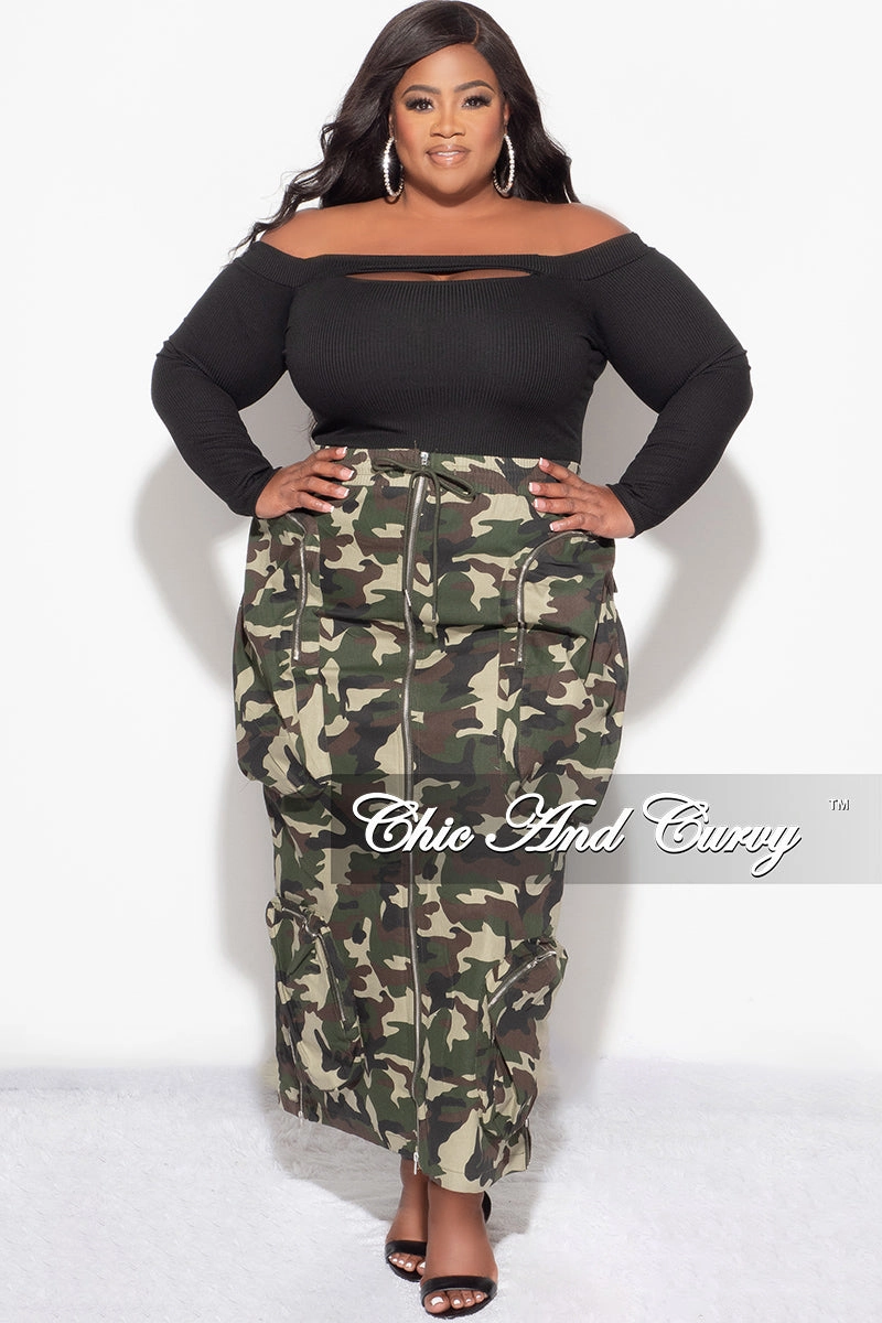 Final Sale Plus Size Ribbed Cutout Top in Black Movement Fit Durable Comfort
