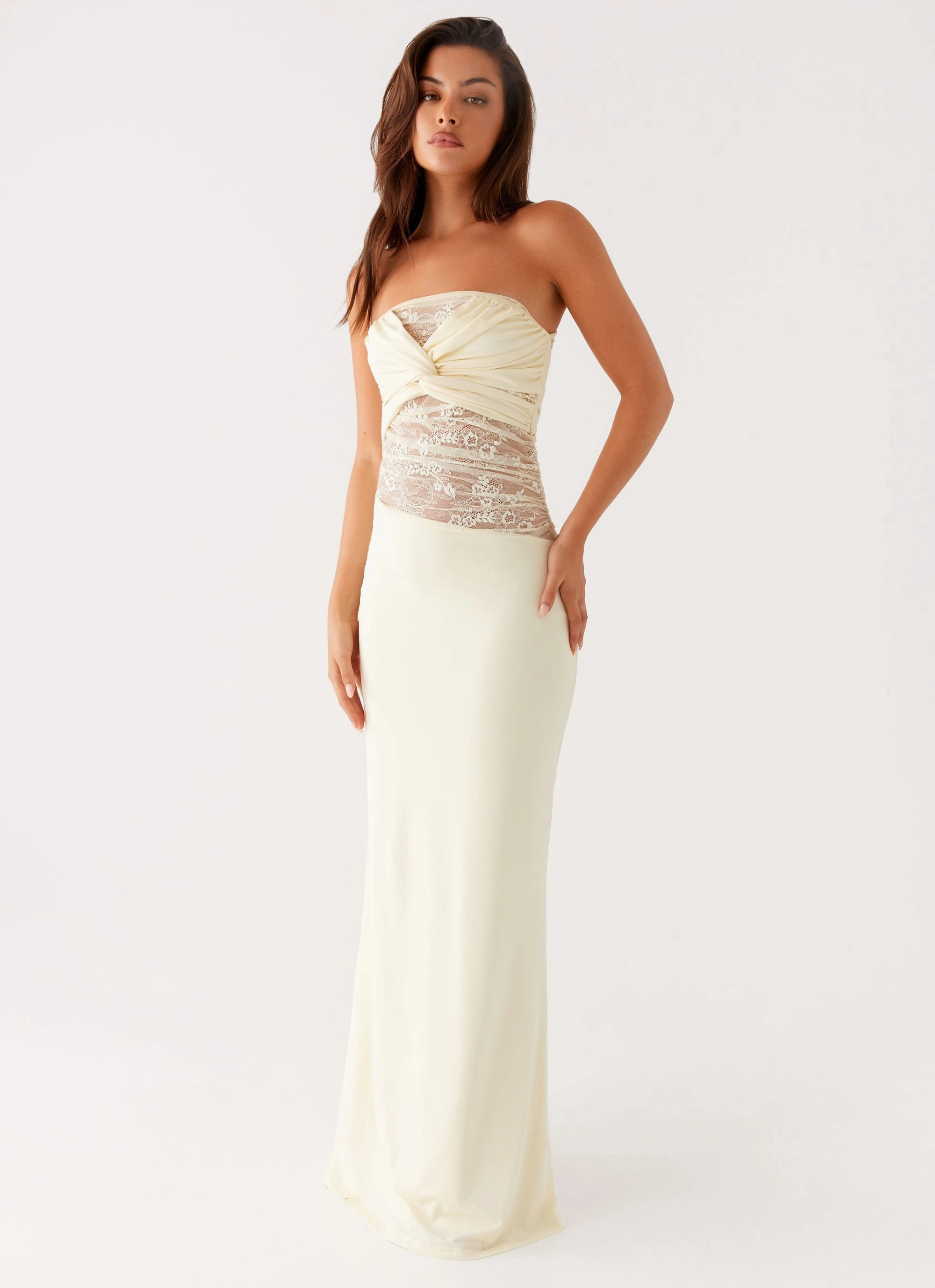 Bright bold dress Date Ready Sweet Energy Strapless Maxi Dress - Yellow