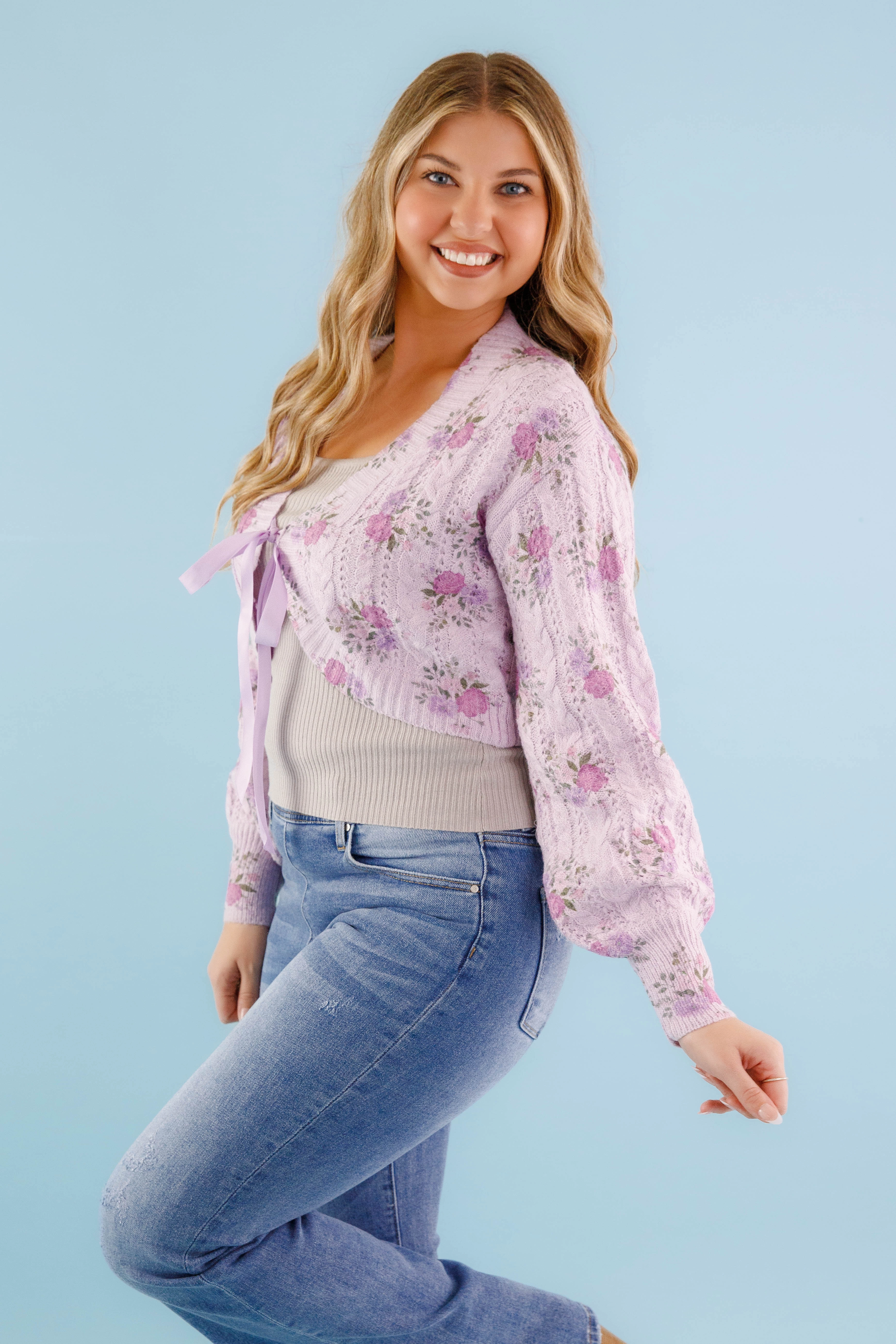 Thermoregulating Fabric You And I Cardigan-Purple