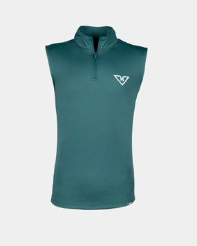 Durable Hem Stitching Forest Green HyFlyers Quarter Zip Vest