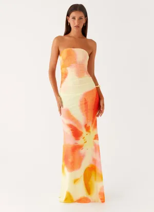 Iroha Strapless Maxi Dress - Mimosa Blossom Subtle design Flattering Look