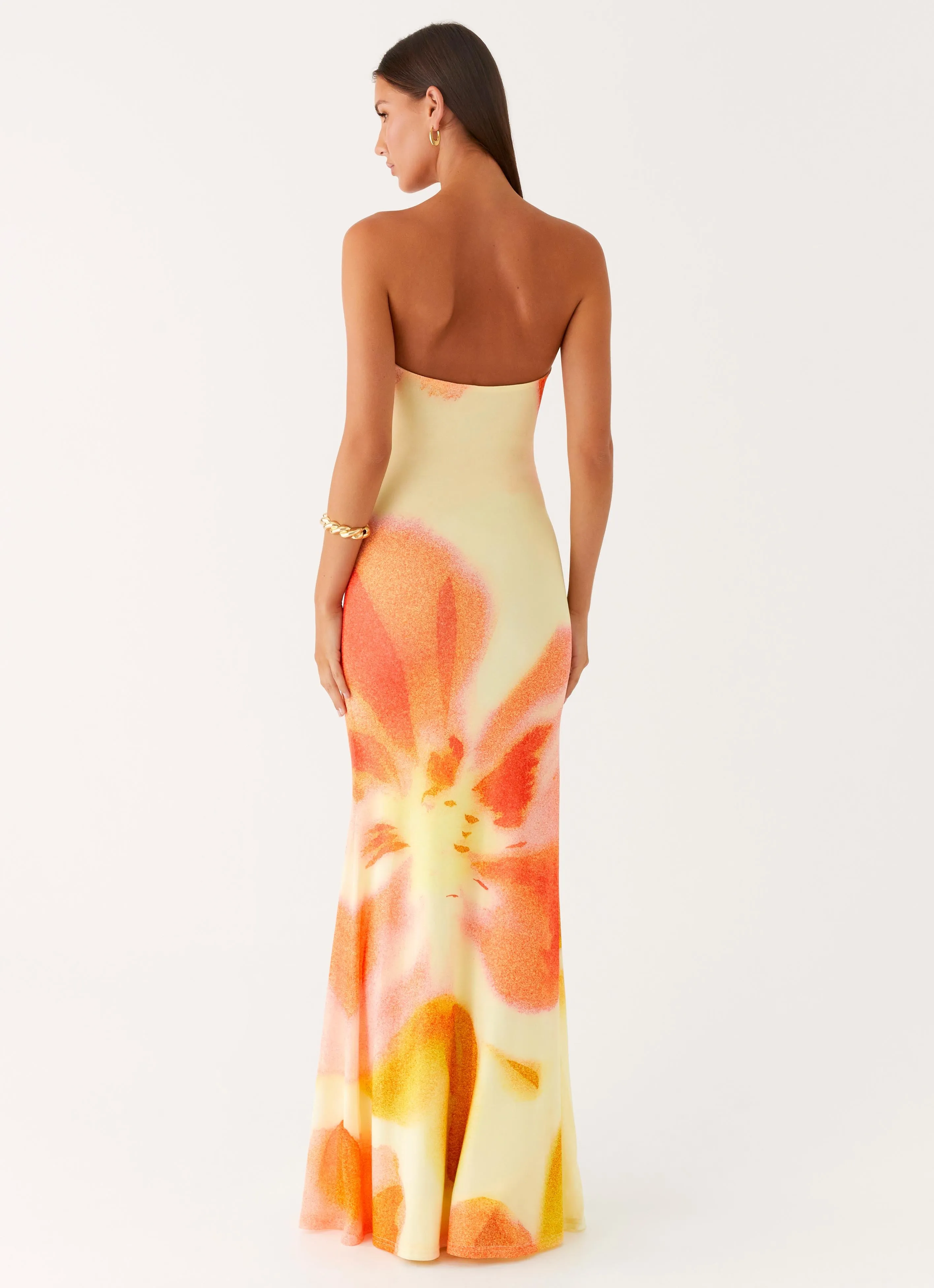 Romantic Bloom Iroha Strapless Maxi Dress - Mimosa Blossom
