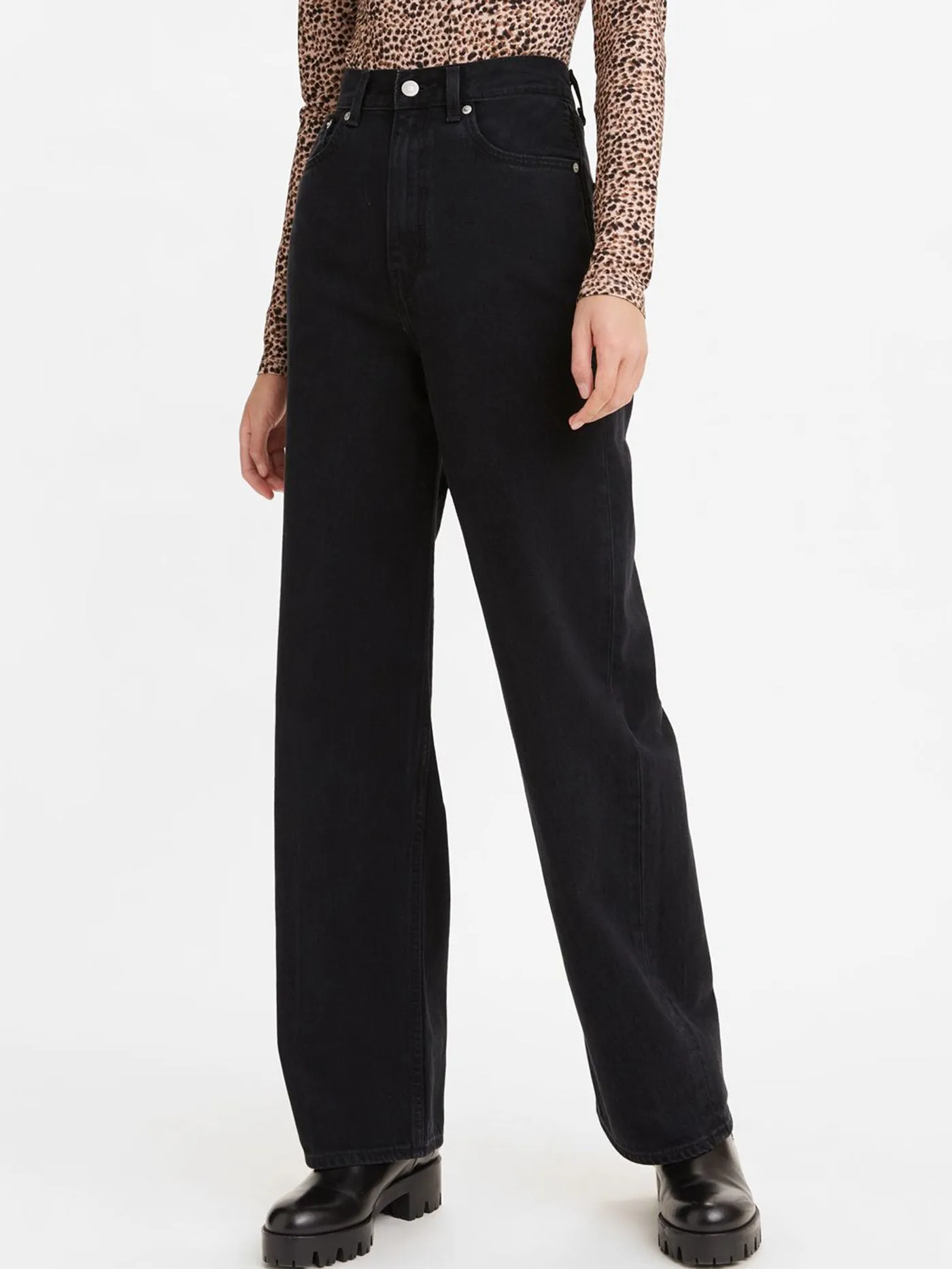 High Loose Relaxed Straight Fit Jeans