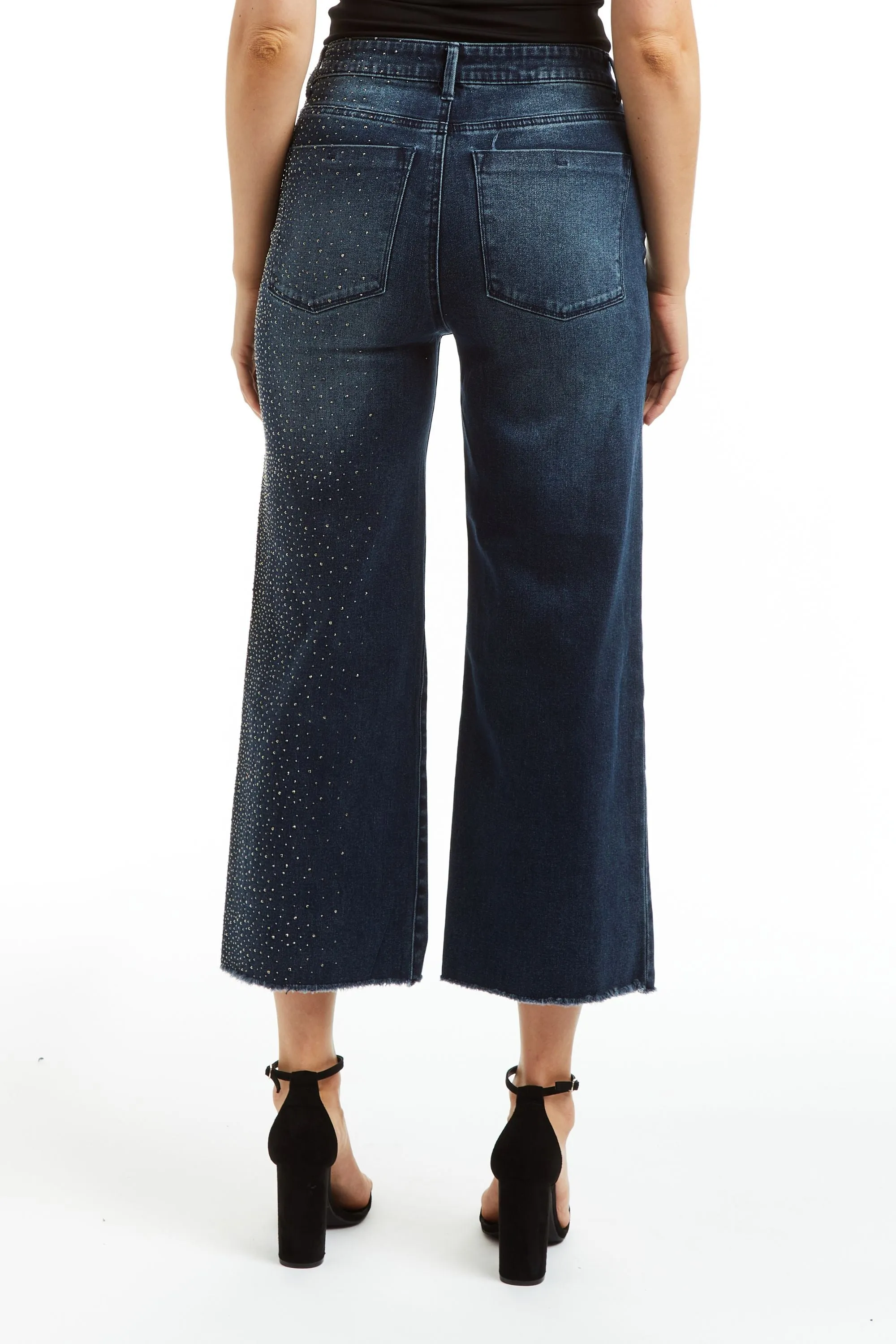 HIGH RISE GRADIENT STUDDED PANT