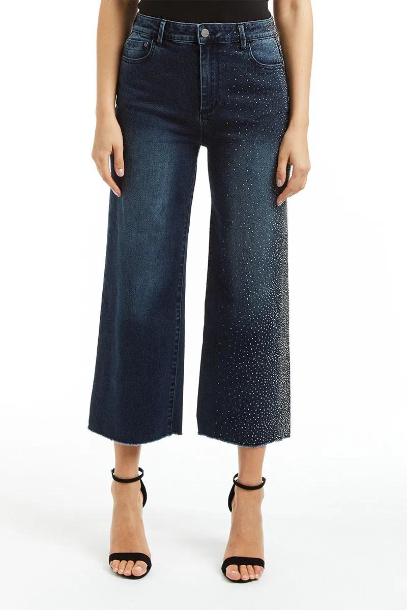 HIGH RISE GRADIENT STUDDED PANT