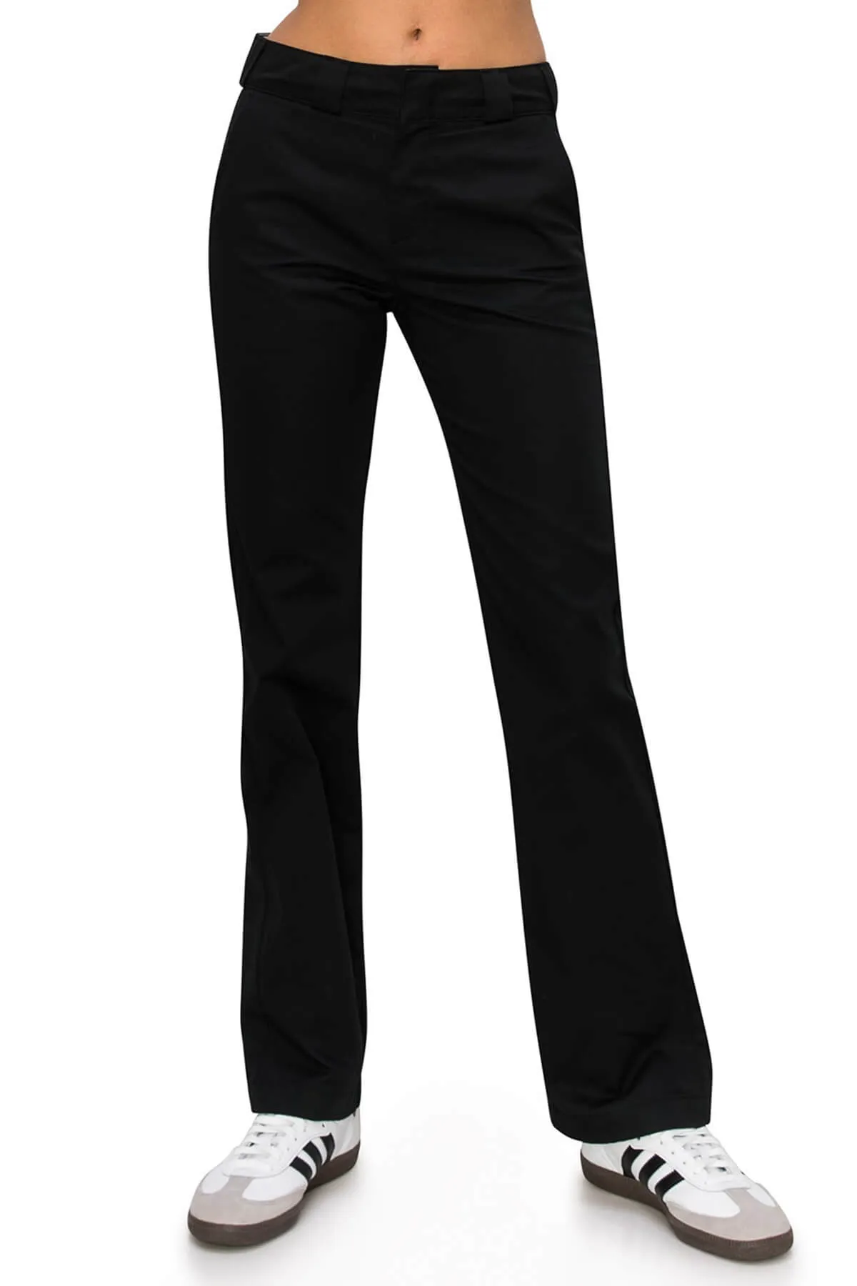 High Rise Straight Leg Work Pants - Black