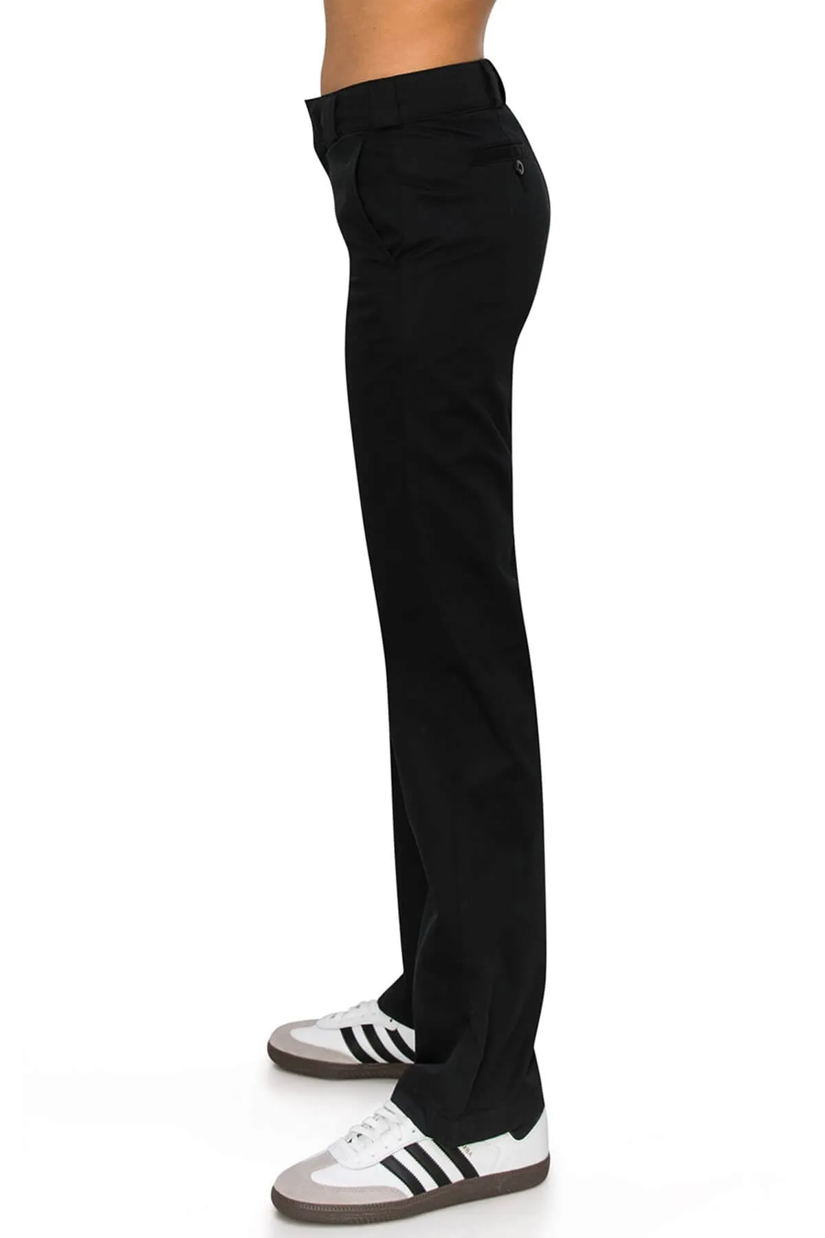 High Rise Straight Leg Work Pants - Black