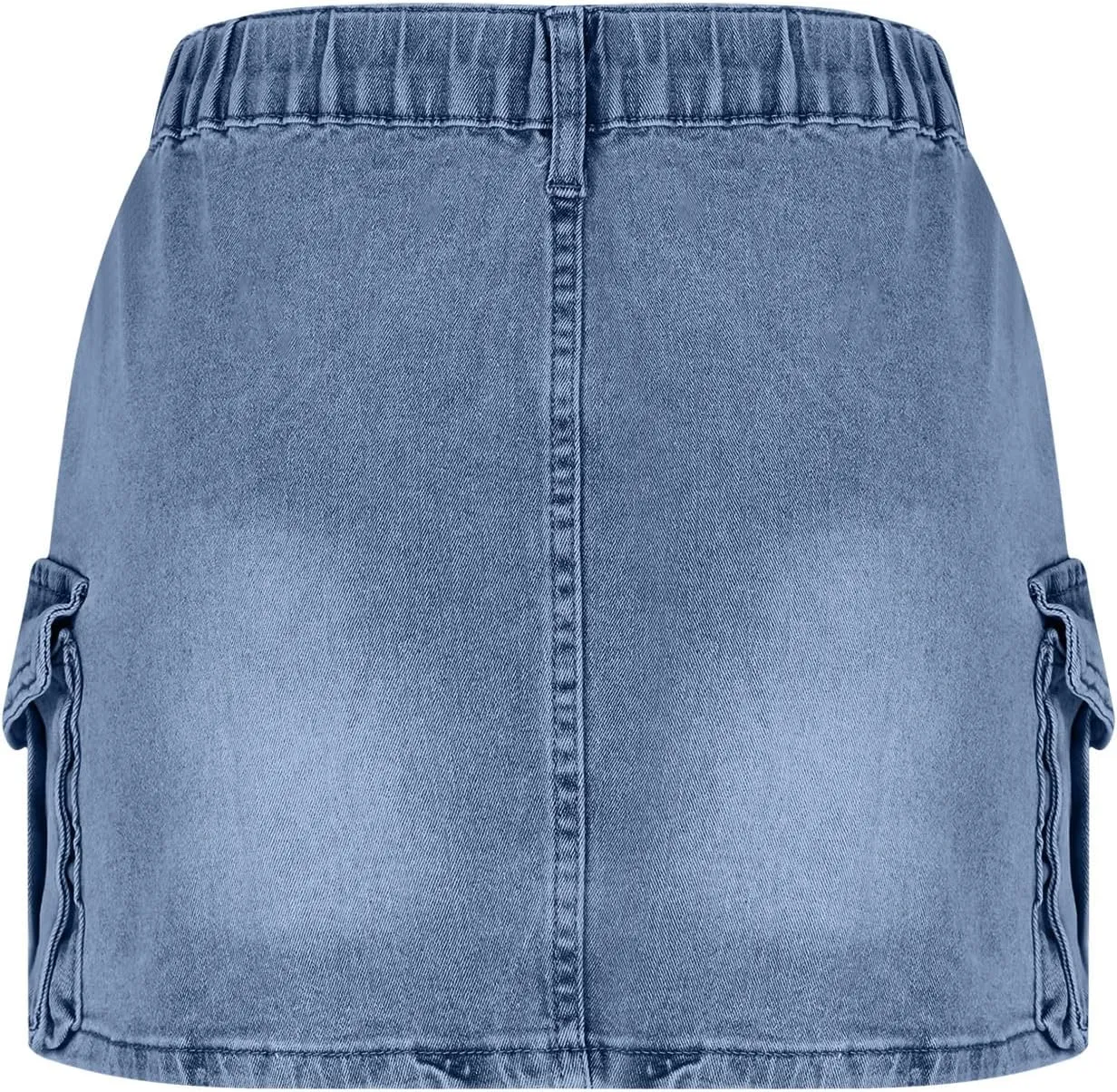 High Stretchy Cargo Skirt for Women Low Waist High Waisted Y2k Mini Jean Skirts Cute Denim Skirt with Pockets