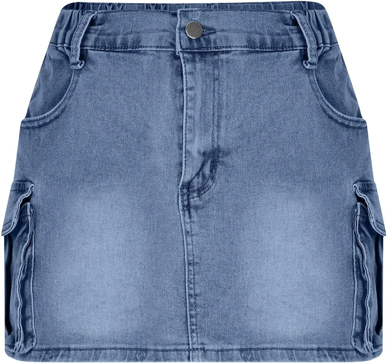 High Stretchy Cargo Skirt for Women Low Waist High Waisted Y2k Mini Jean Skirts Cute Denim Skirt with Pockets