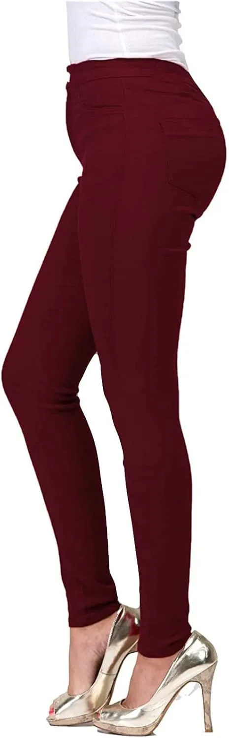 High Wasisted Denim Jeans for Women Boyfriend Straight Leg Skinny Stretch Waist Jeans Loose Fit Jeans Pull-On Leggings