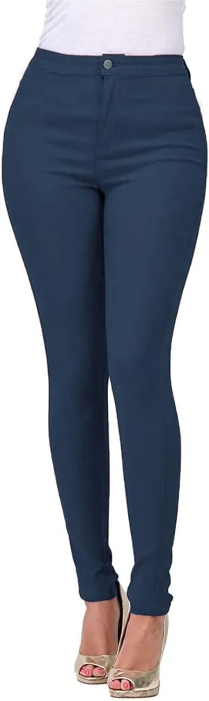 High Wasisted Denim Jeans for Women Boyfriend Straight Leg Skinny Stretch Waist Jeans Loose Fit Jeans Pull-On Leggings