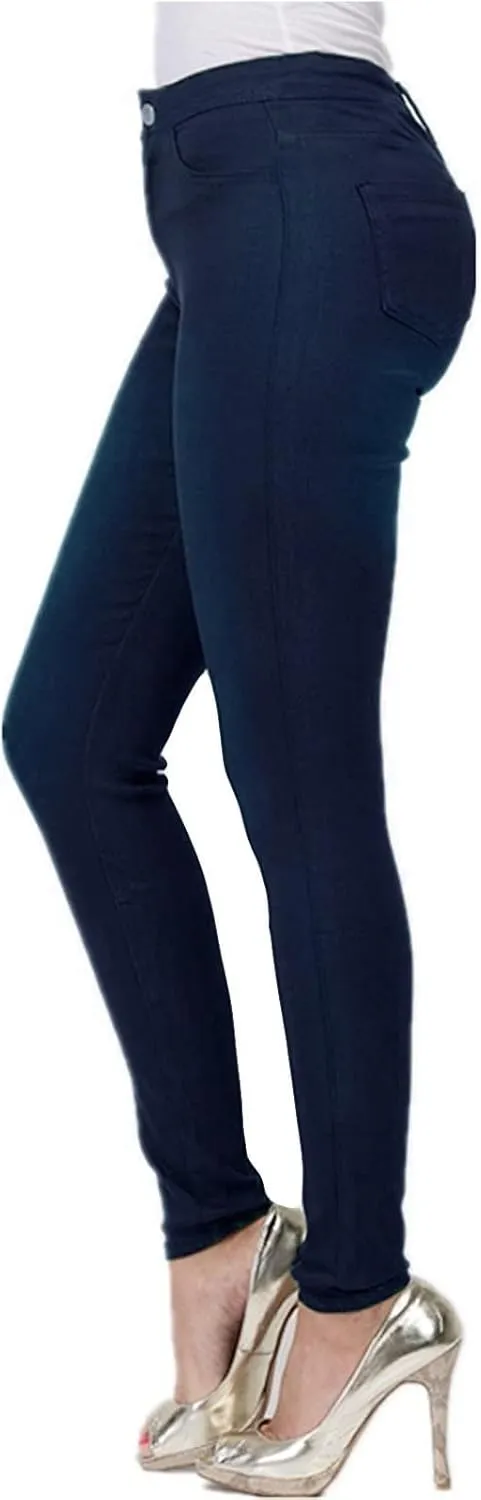 High Wasisted Denim Jeans for Women Boyfriend Straight Leg Skinny Stretch Waist Jeans Loose Fit Jeans Pull-On Leggings