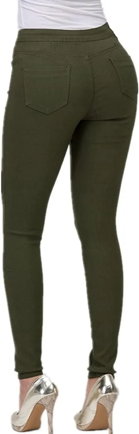 High Wasisted Denim Jeans for Women Boyfriend Straight Leg Skinny Stretch Waist Jeans Loose Fit Jeans Pull-On Leggings