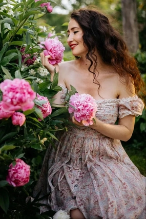 Monet Haze 26 | Fairy layered Linen Dress with pintucks Quick Dry Wear