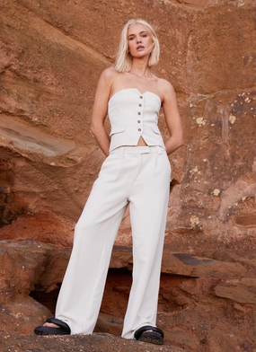 Flexible Waistband Midnight City Suit Pants - Pebble
