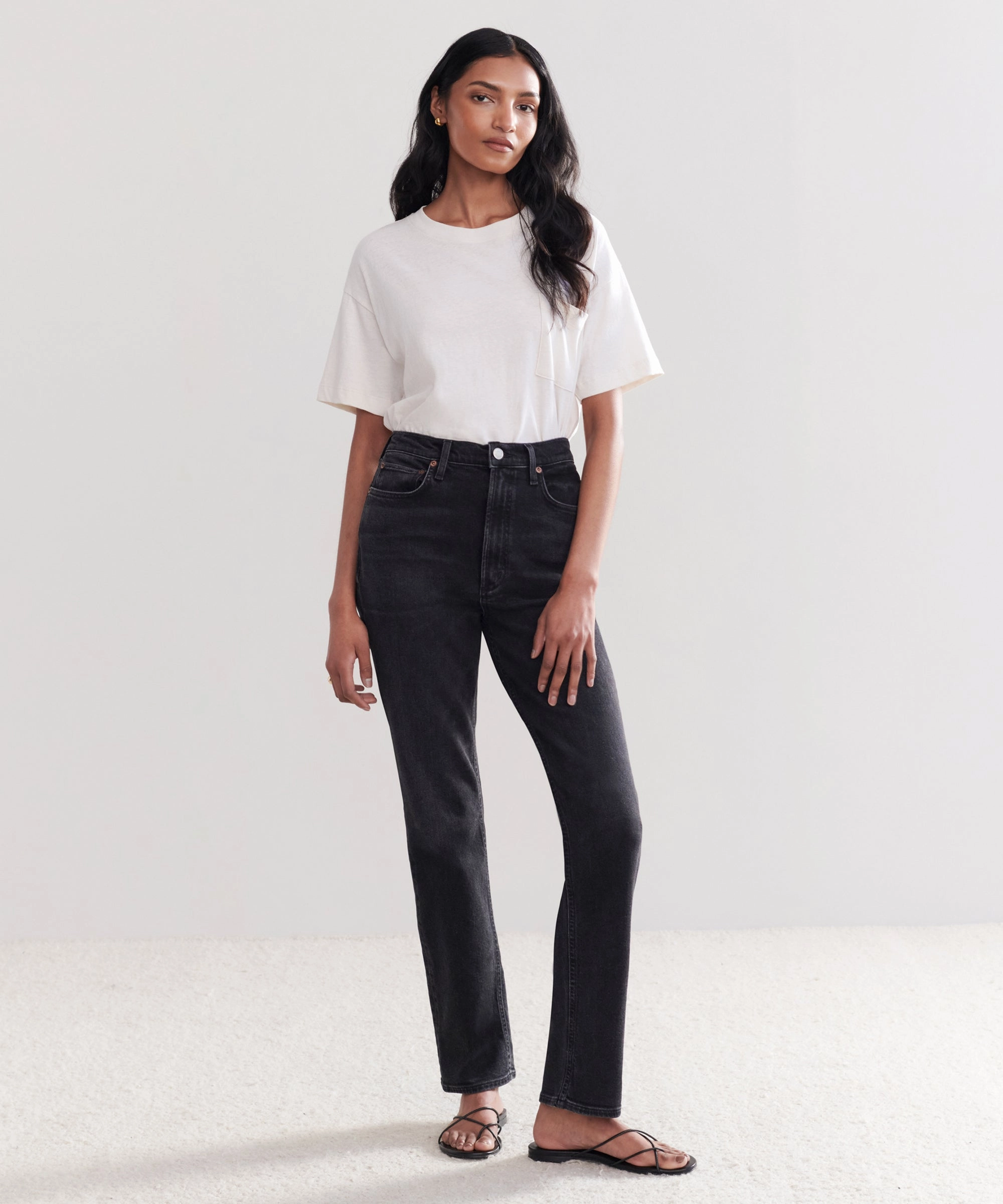Practical Look High Rise Stovepipe Jean