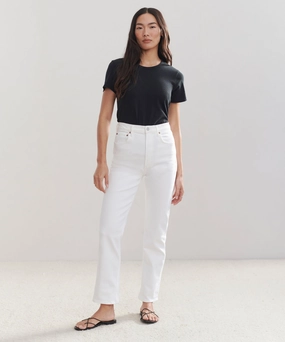 Light wash High Rise Stovepipe Jean