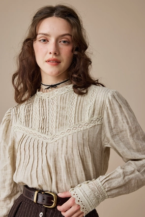 Minna 21 | Edward Linen Lace Blouse StretchTechnology