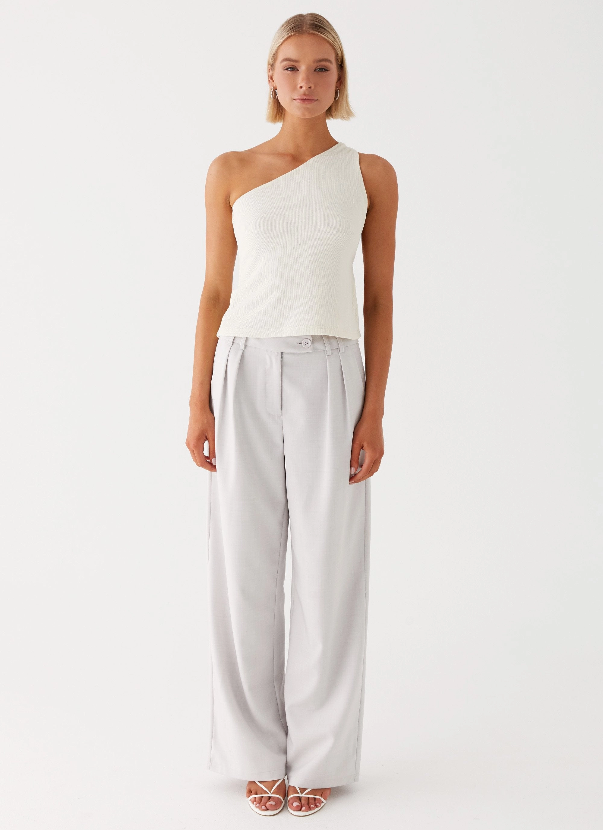Safiya One Shoulder Top - White Versatile Design Breathable mesh lining