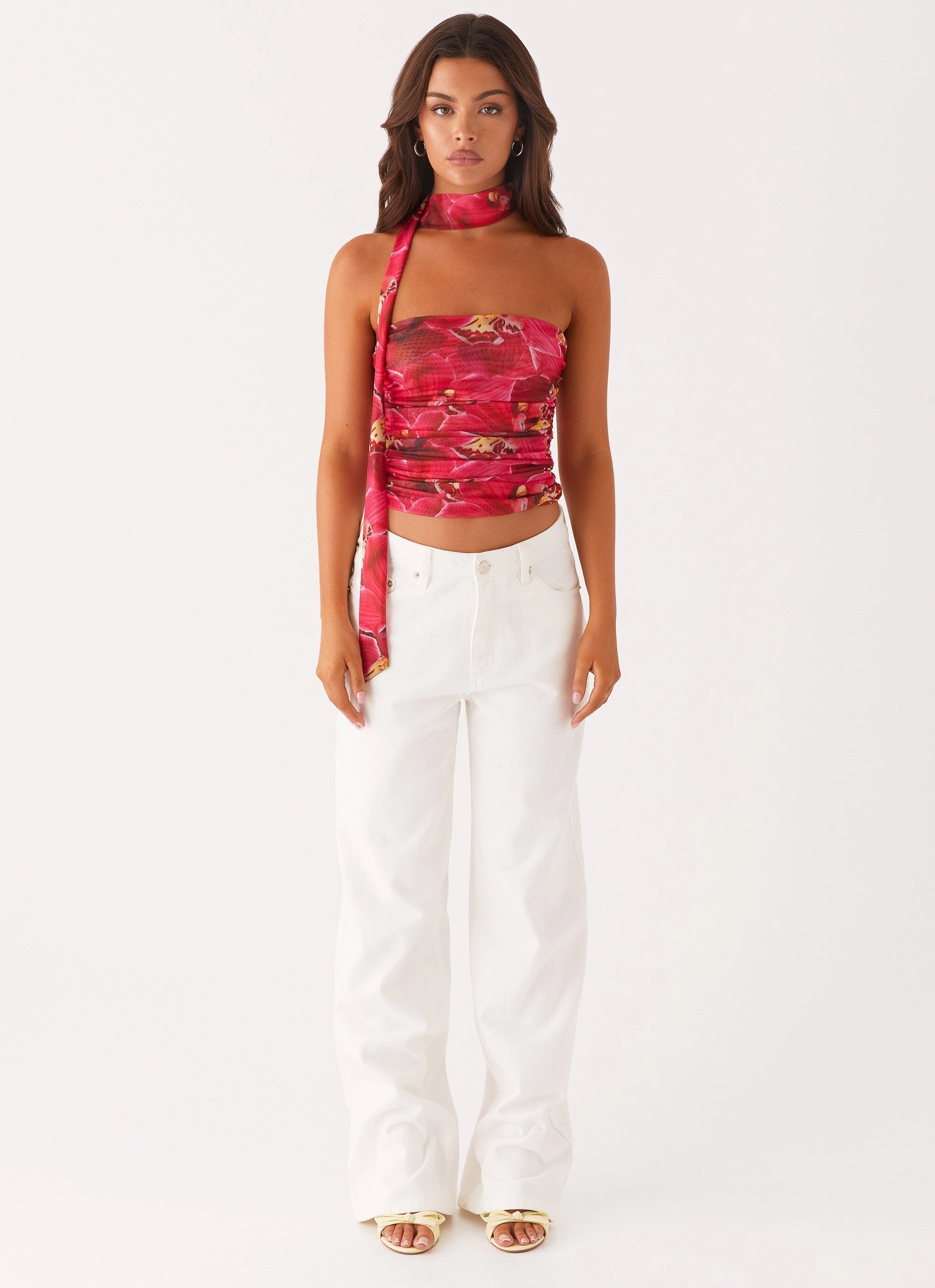 Hot Like Me Scarf Top - Orchid Pink Layered Collar Design