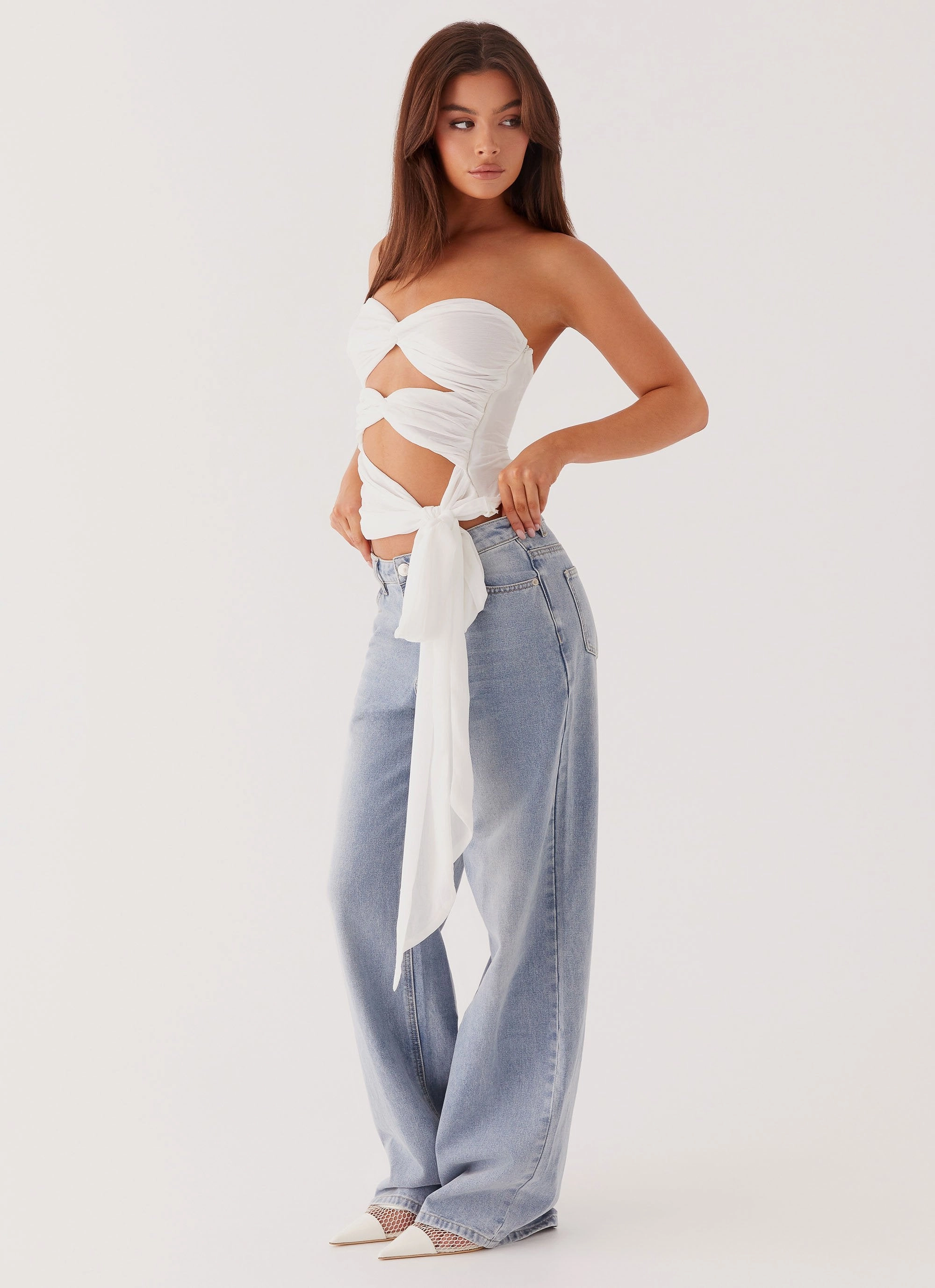 Sunlight Cascade Top - White Lightweight