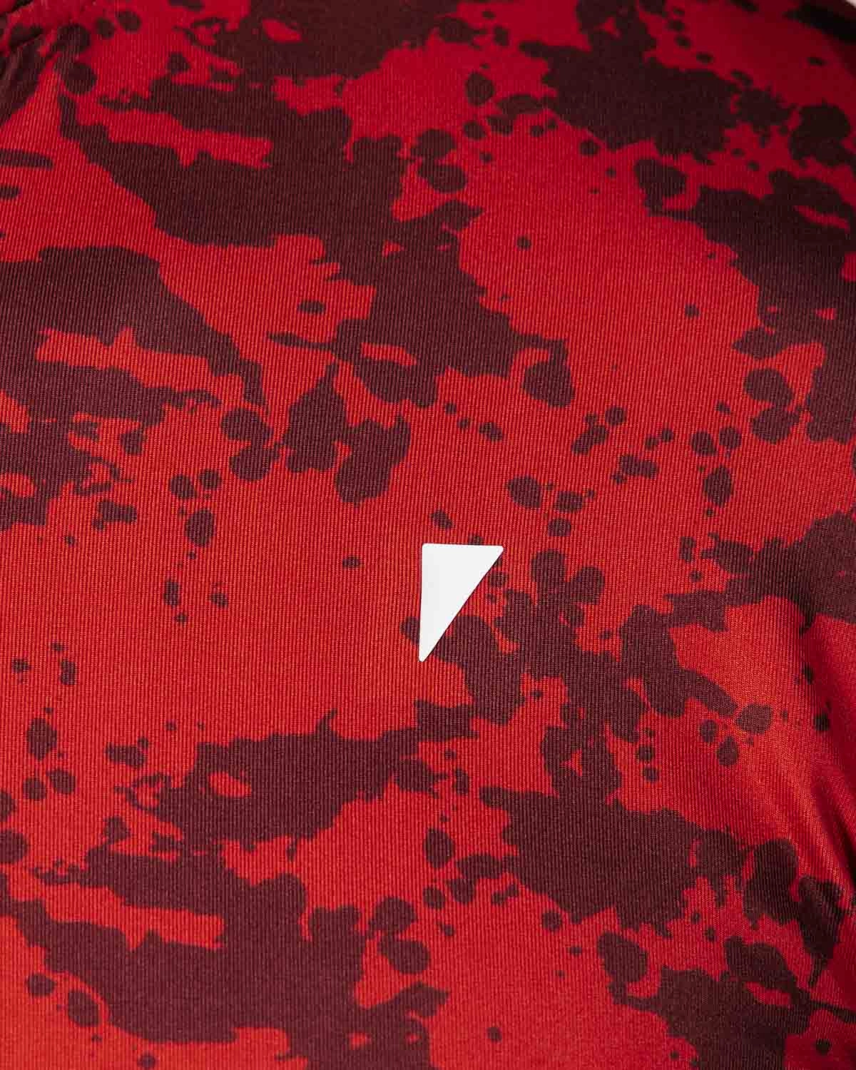 Red Splatter Blade Polo SweatWicking Fabric