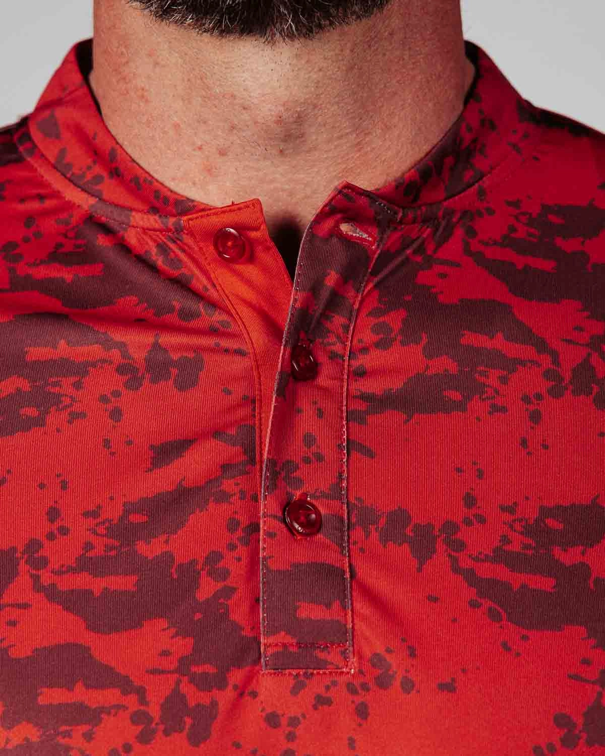 NonRestrictiveCollar ConvertibleCollarSystem Red Splatter Blade Polo
