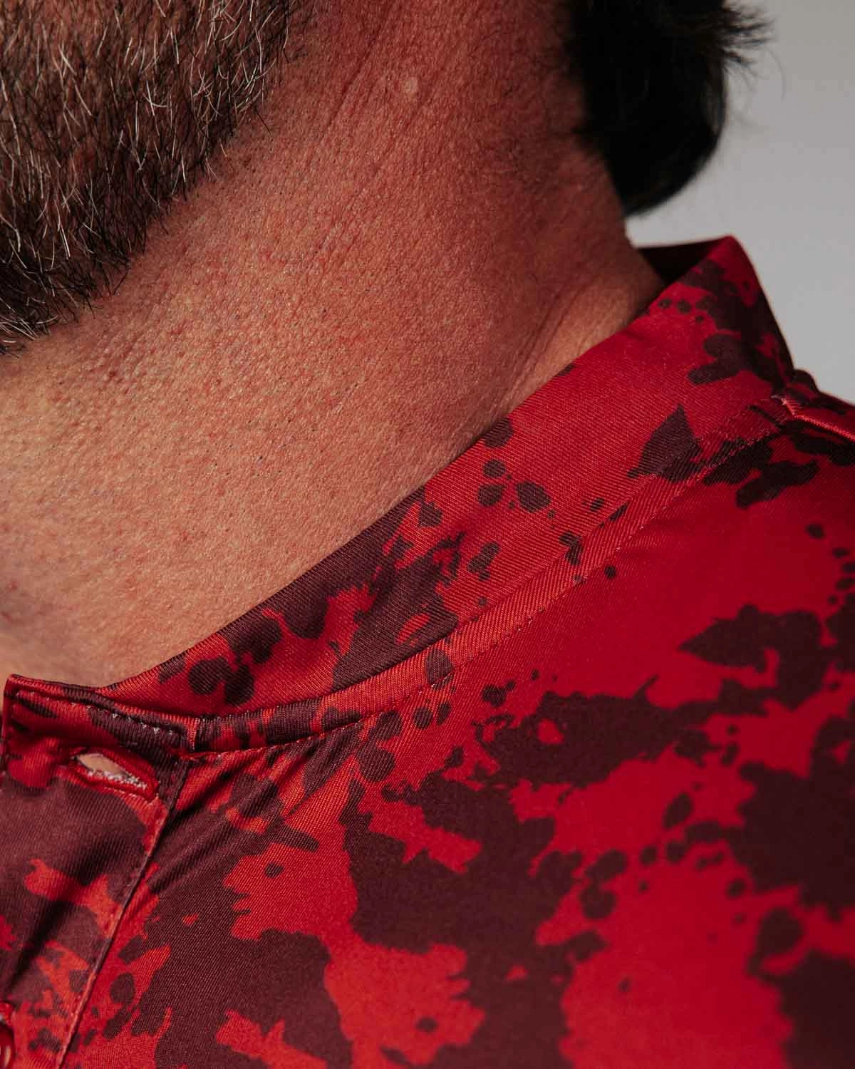 SlimFitAdaptation Sporty Cardigan Red Splatter Blade Polo